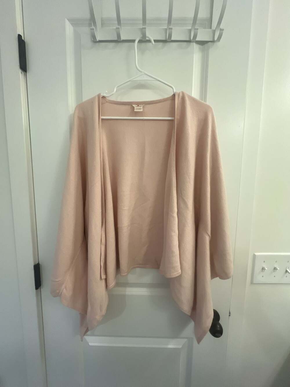RedEnvelope Women's Light Pink Open Front Silk and Cashmere Blend Shawl Wrap